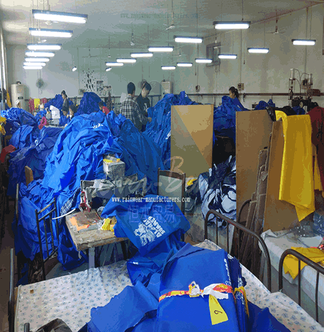 EVA lightweight raincoat production workshop